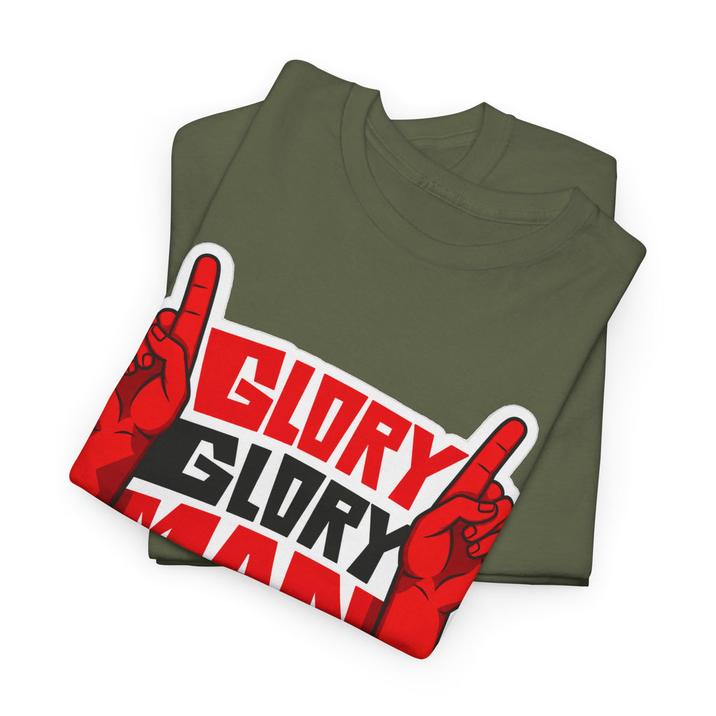 Glory Glory Man United T-Shirt — Retro Red Football Fan Tee