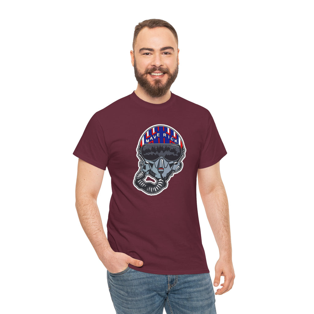 Skull Pilgrim Tee — Retro Striped 'Maverick' Helmet Graphic Shirt