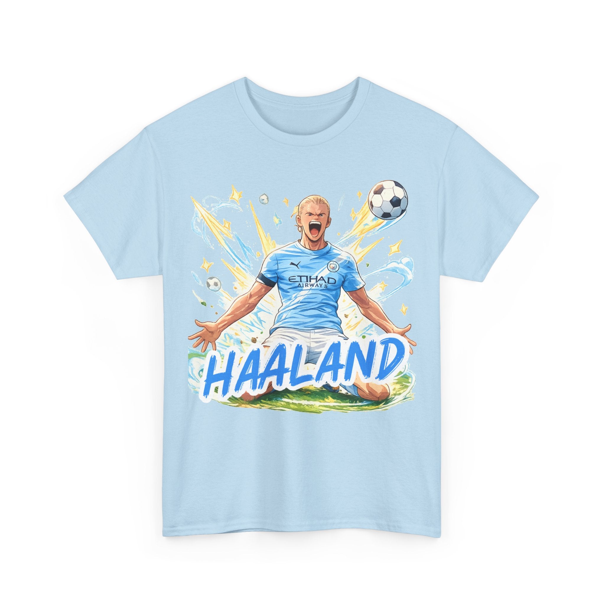 Erling Haaland Anime Fan Tee — Celebratory Football Player Graphic T-Shirt