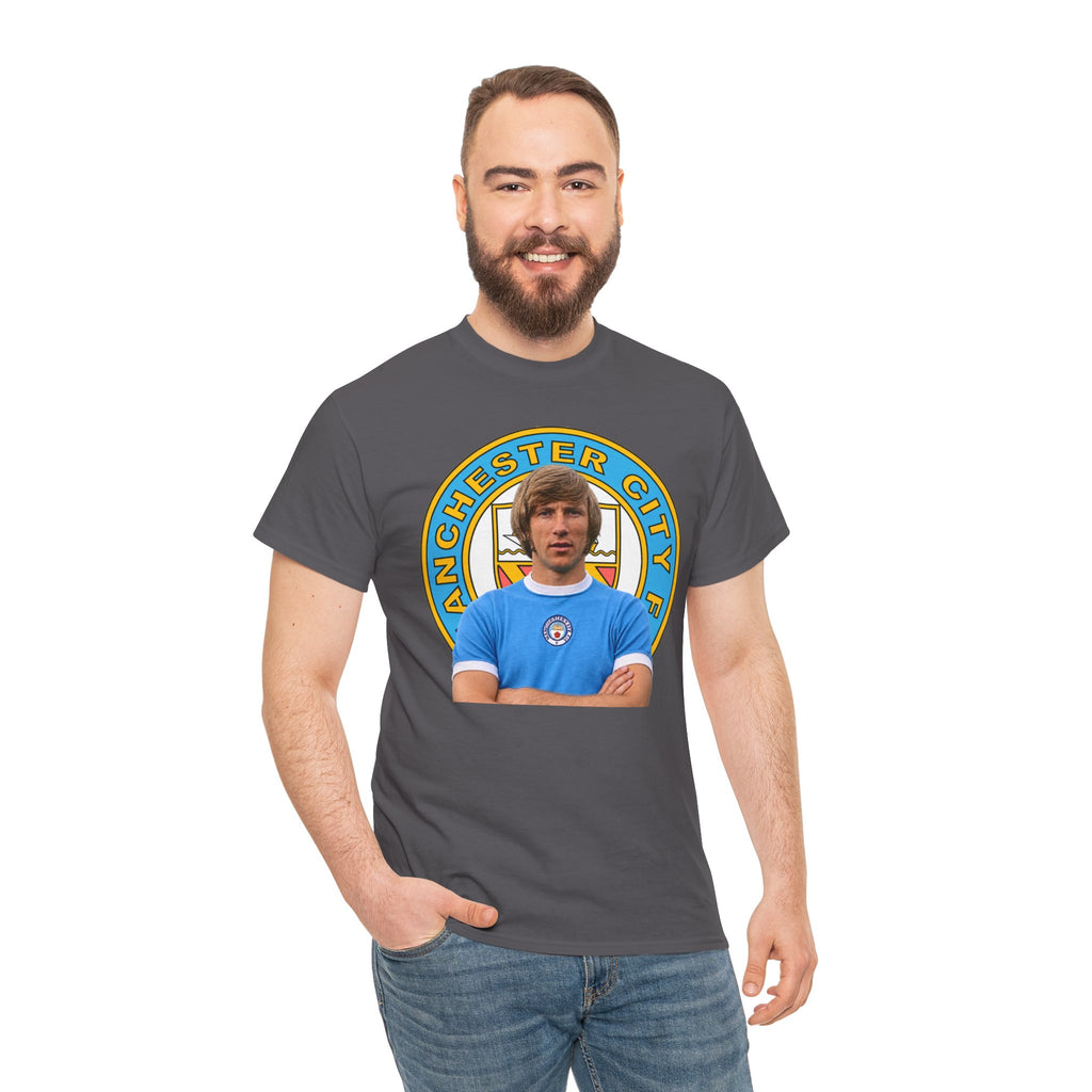 Colin Bell Manchester City Legend Cotton Tee — Retro Player Graphic