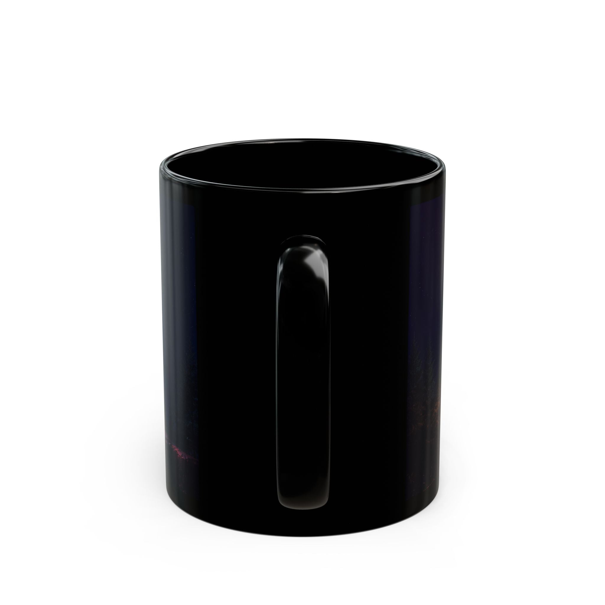 Hogwarts Castle Fireworks Night Black Mug — Castle Nightscape Coffee Cup (11oz/15oz)