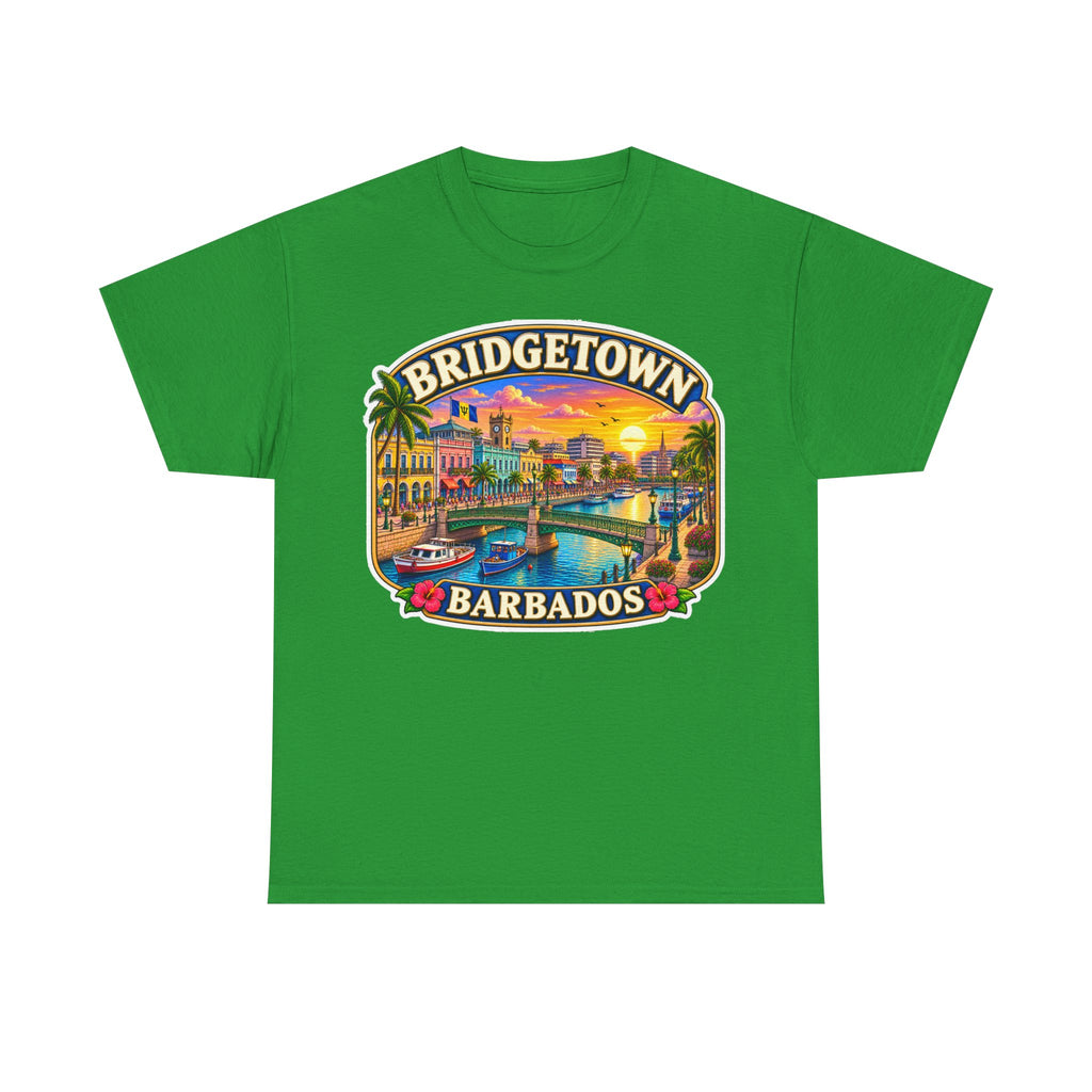 Bridgetown Barbados Vintage Sunset Tee — Caribbean Travel Souvenir T-Shirt
