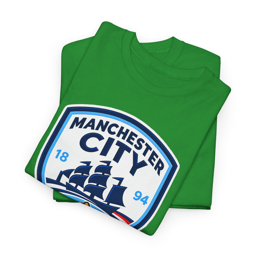 Manchester City Inspired Crest Cotton T-Shirt