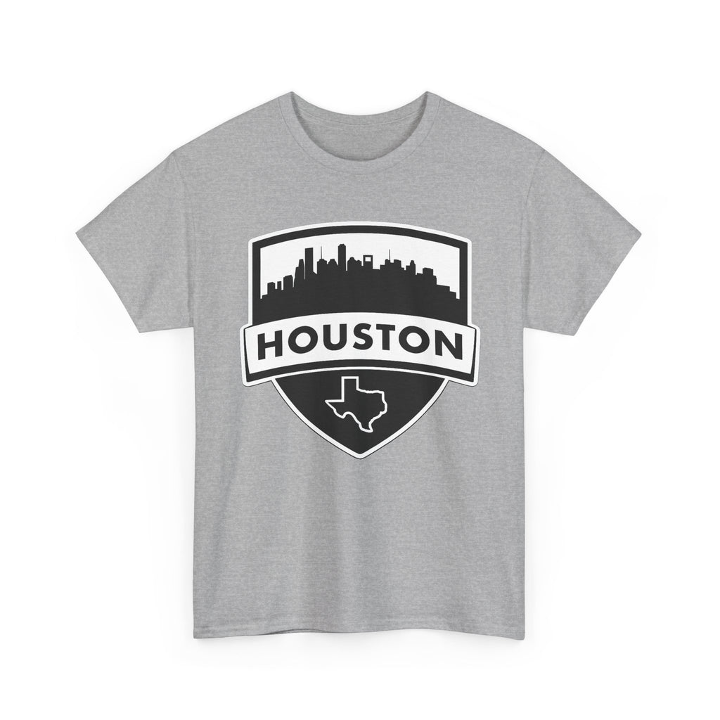 Houston Skyline Shield T-Shirt — Texas Outline City Pride Tee