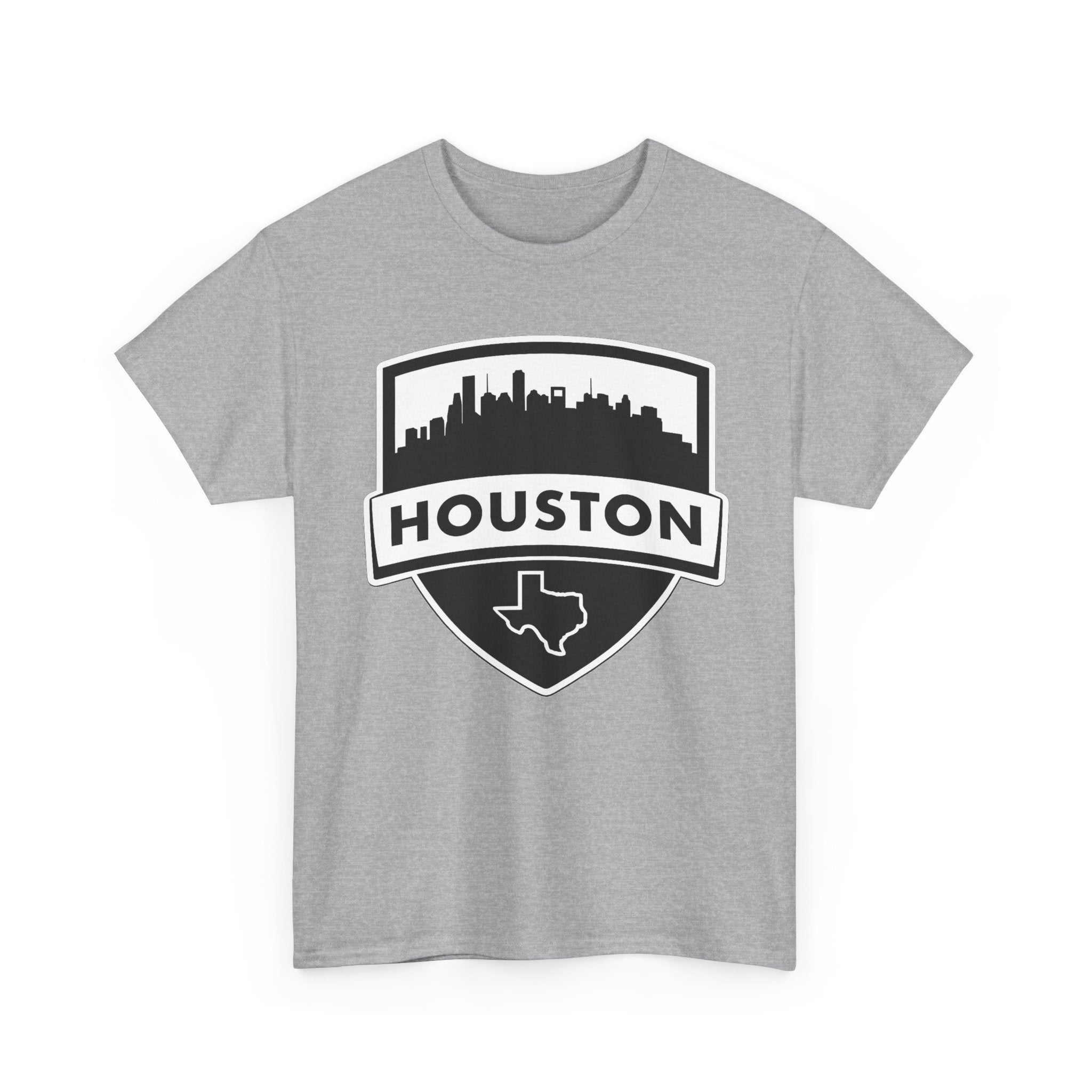 Houston Skyline Shield T-Shirt — Texas Outline City Pride Tee