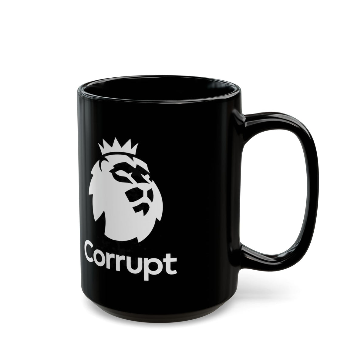 Premier League Corrupt Lion Logo Black Mug — 11oz/15oz Coffee Cup