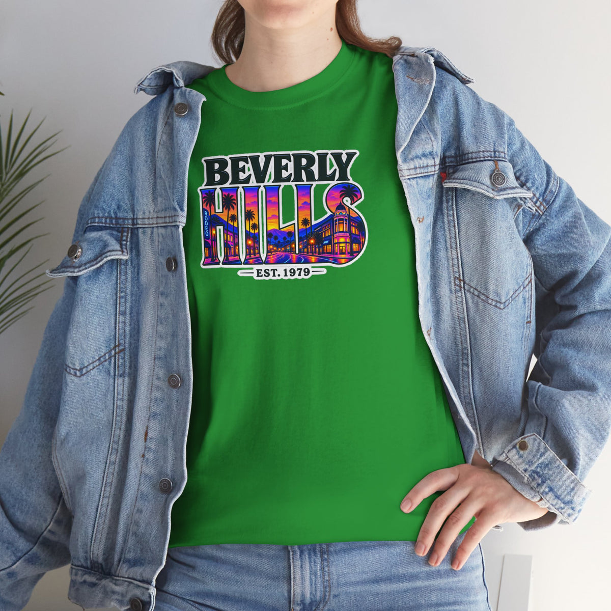 Beverly Hills Retro Sunset Tee — 'Beverly Hills EST. 1979' Graphic T-Shirt