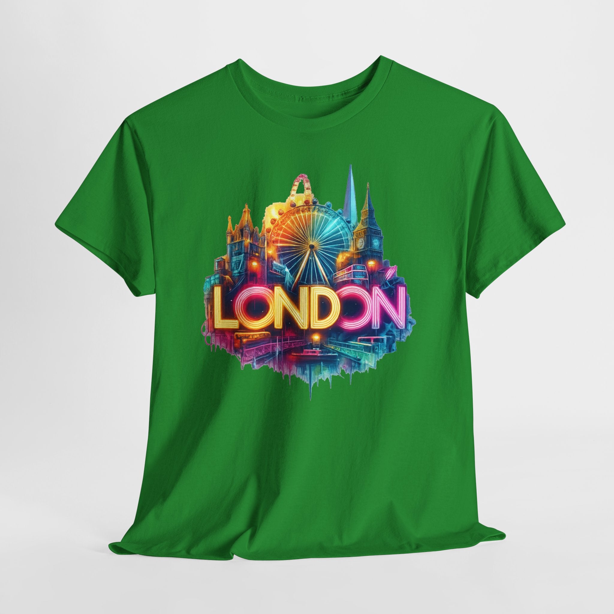 London Skyline Tee — Colorful Neon London Landmark T-Shirt