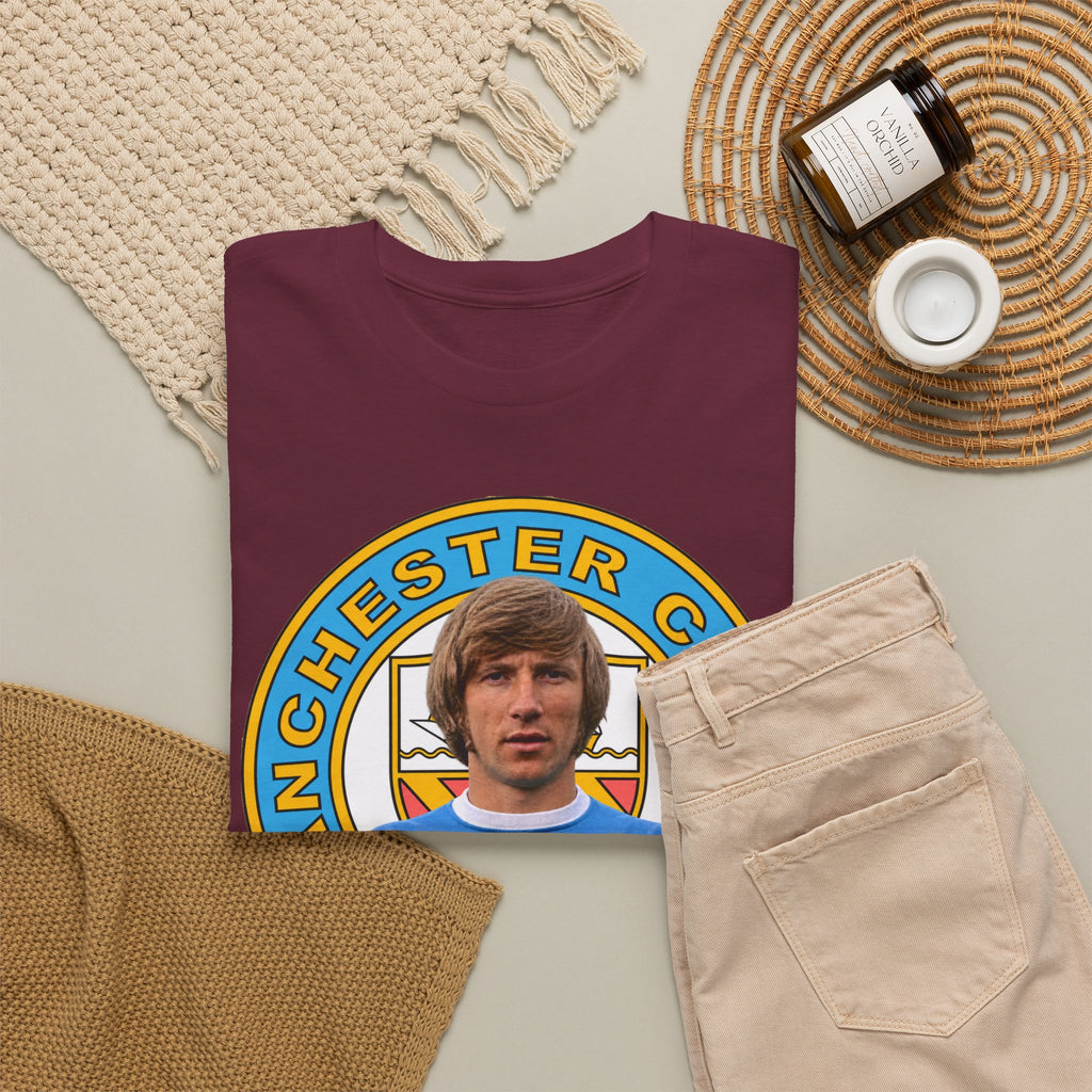 Colin Bell Manchester City Legend Cotton Tee — Retro Player Graphic