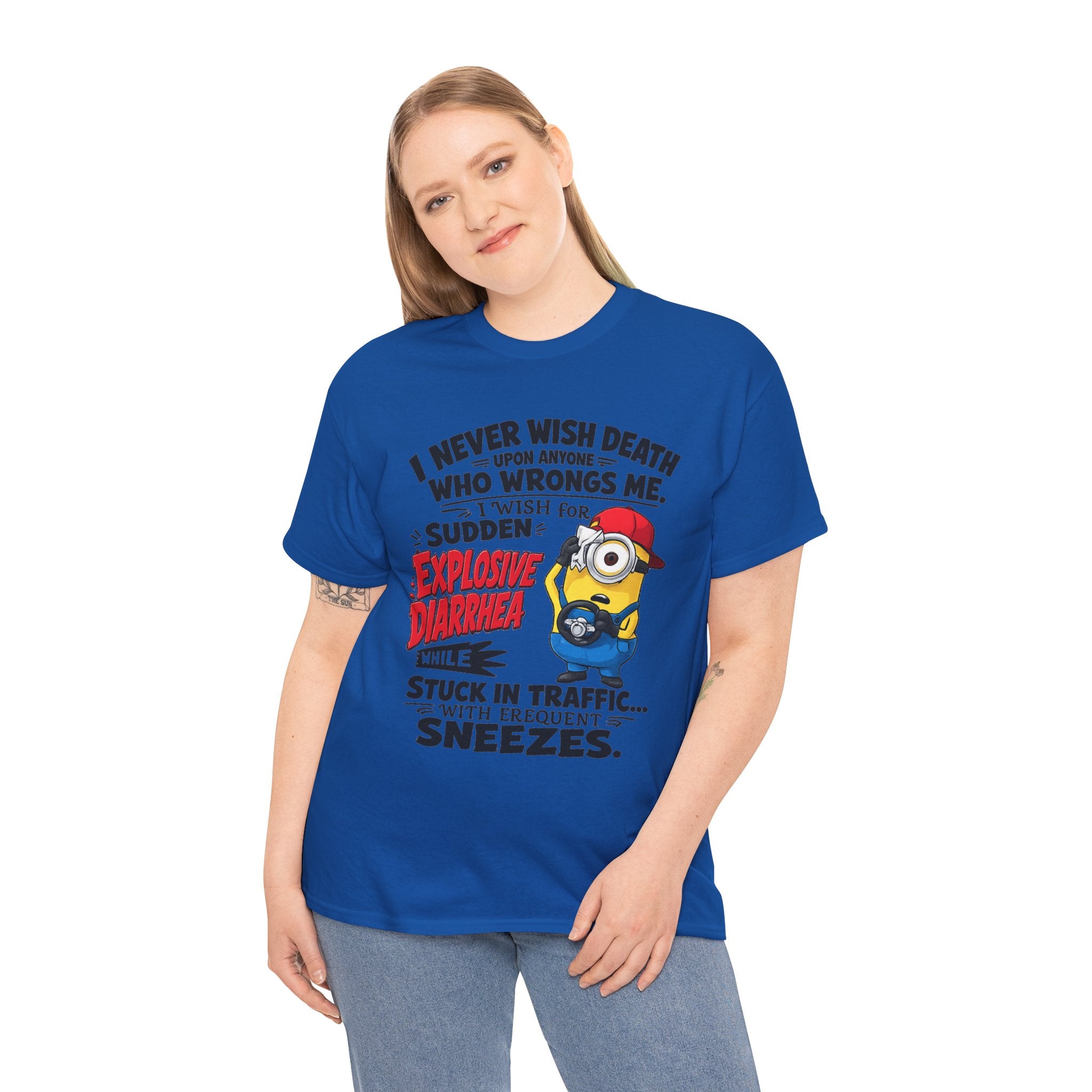 Funny Minion Traffic Tee — "Explosive Diarrhea" Humorous Graphic T-Shirt