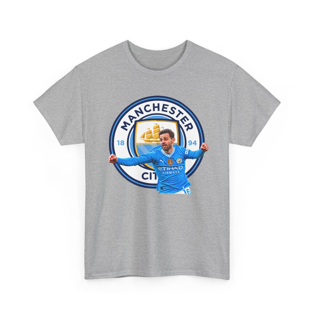 Bernardo SIlva Manchester City legend Cotton T‑Shirt — Blue Crest Football Tee