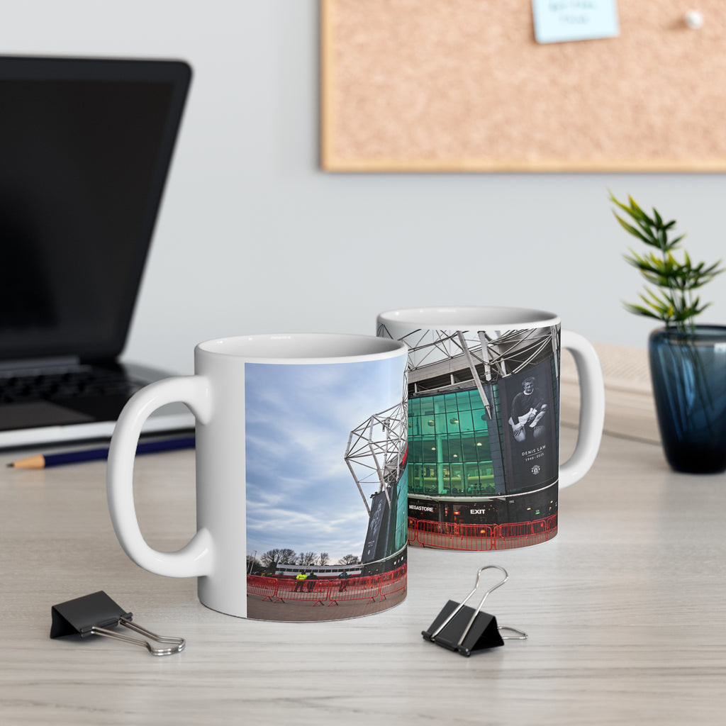 Manchester United Old Trafford Stadium Photo Mug — Ceramic Coffee Cup (11oz & 15oz)