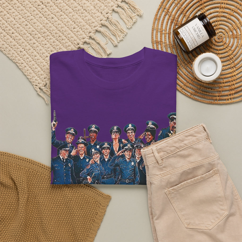 Police Academy Movie Inspired Cotton T‑Shirt — Retro Squad Photo Tee