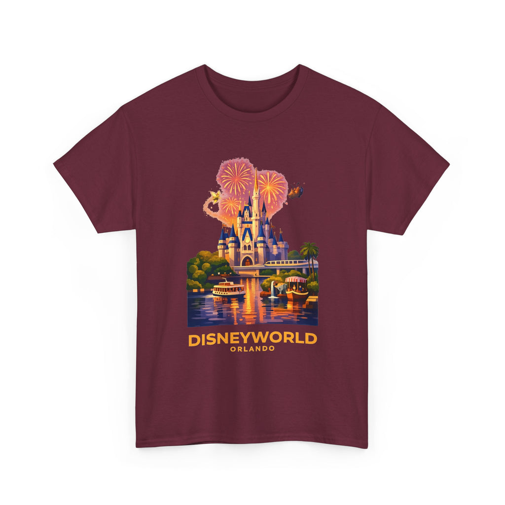 Disney World Castle Orlando Fireworks Cotton T‑Shirt