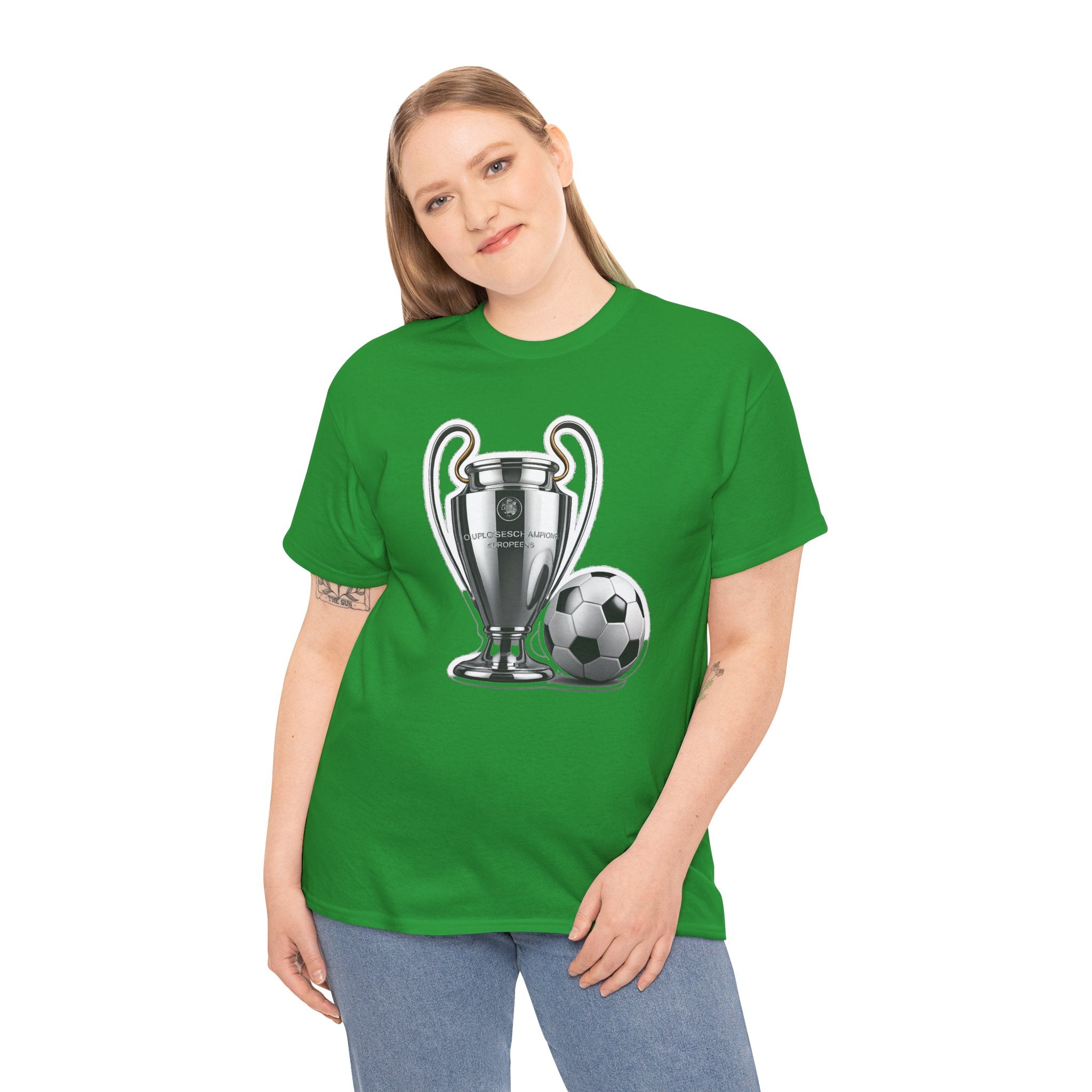 European Cup / Champions League Trophy & Ball Graphic Cotton T-Shirt