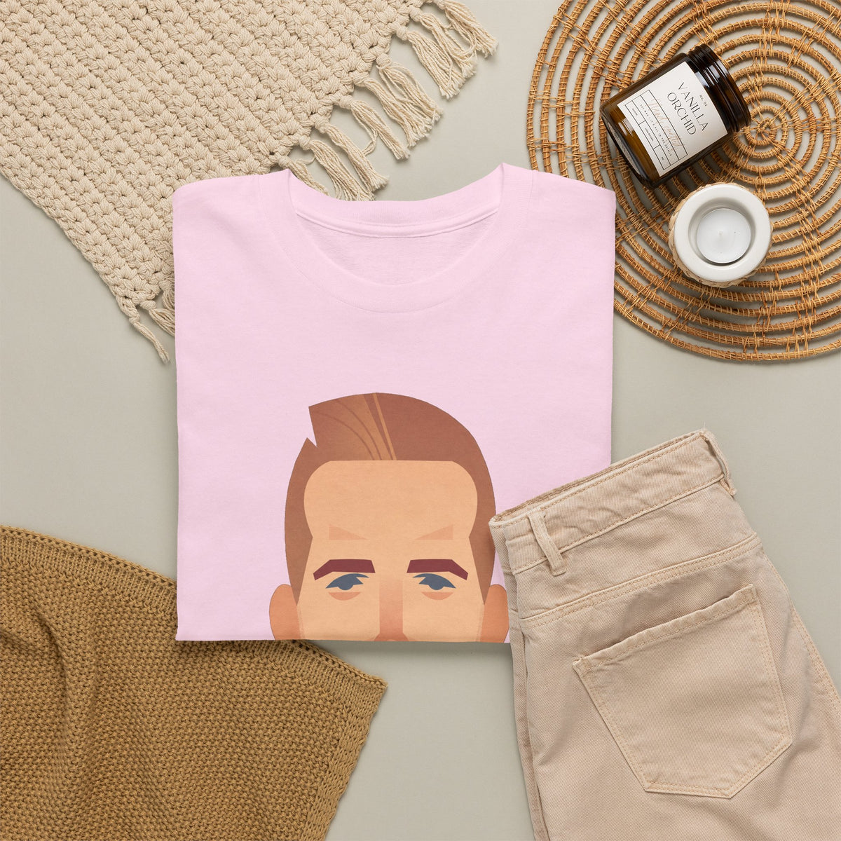 Harry Kane England Caricature Portrait Tee — Minimal Male Face Graphic Cotton T-Shirt