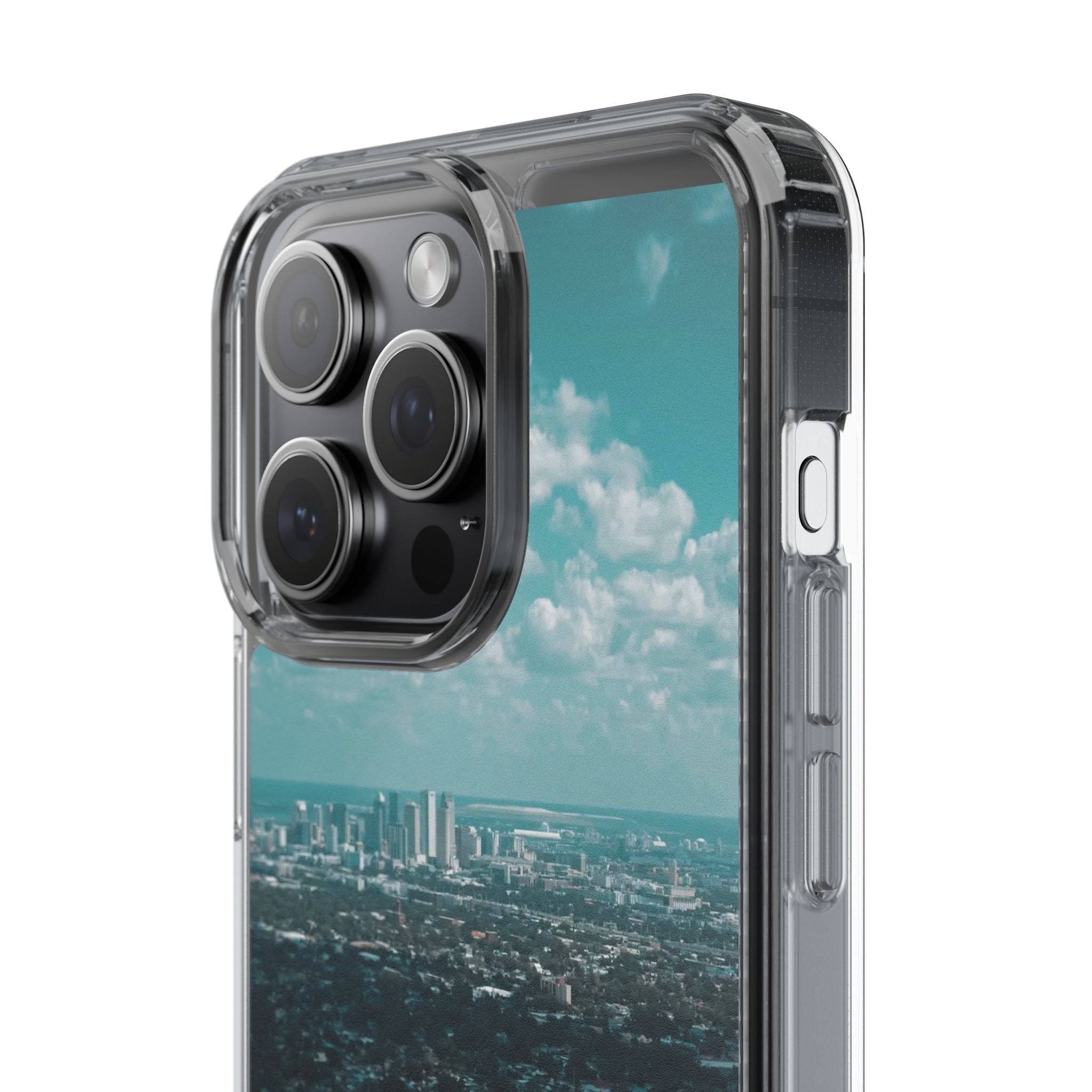 Tampa Bay Raymond James Stadium Clear Phone Case — Aerial City Stadium Design