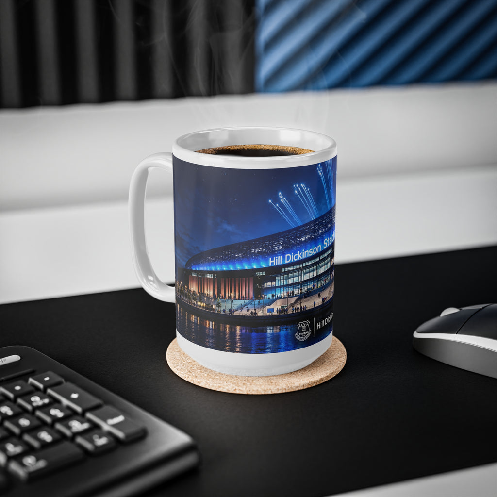Everton's Hill Dickinson Stadium Nightscape Ceramic Coffee Mug — 11oz & 15oz