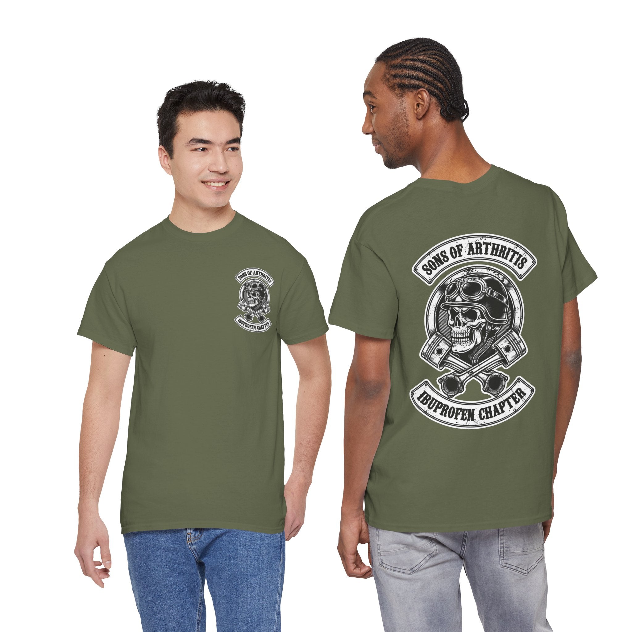 Sons of Arthritis Tee — Humorous Biker Skull "Ibuprofen Chapter" T-Shirt