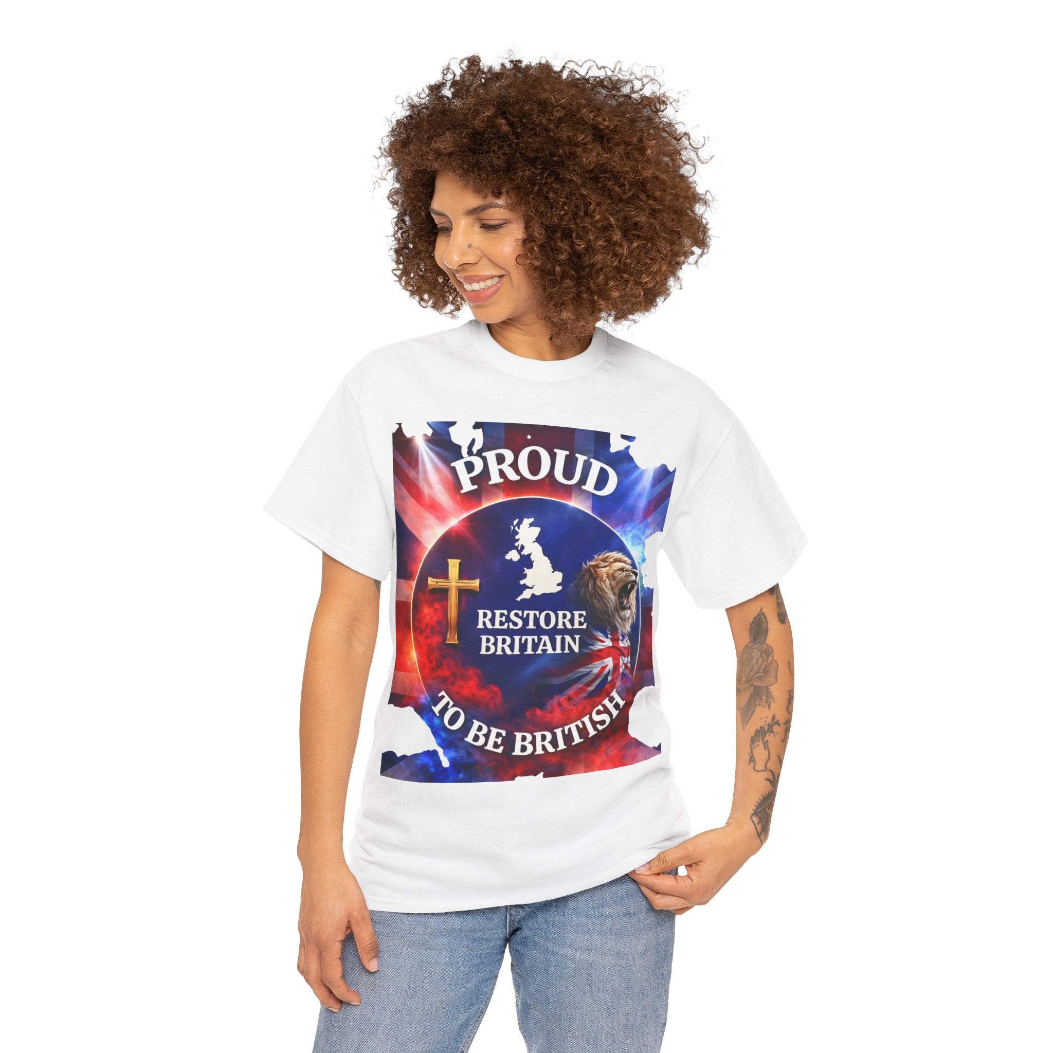Proud to Be British Restore Britain Cotton T‑Shirt