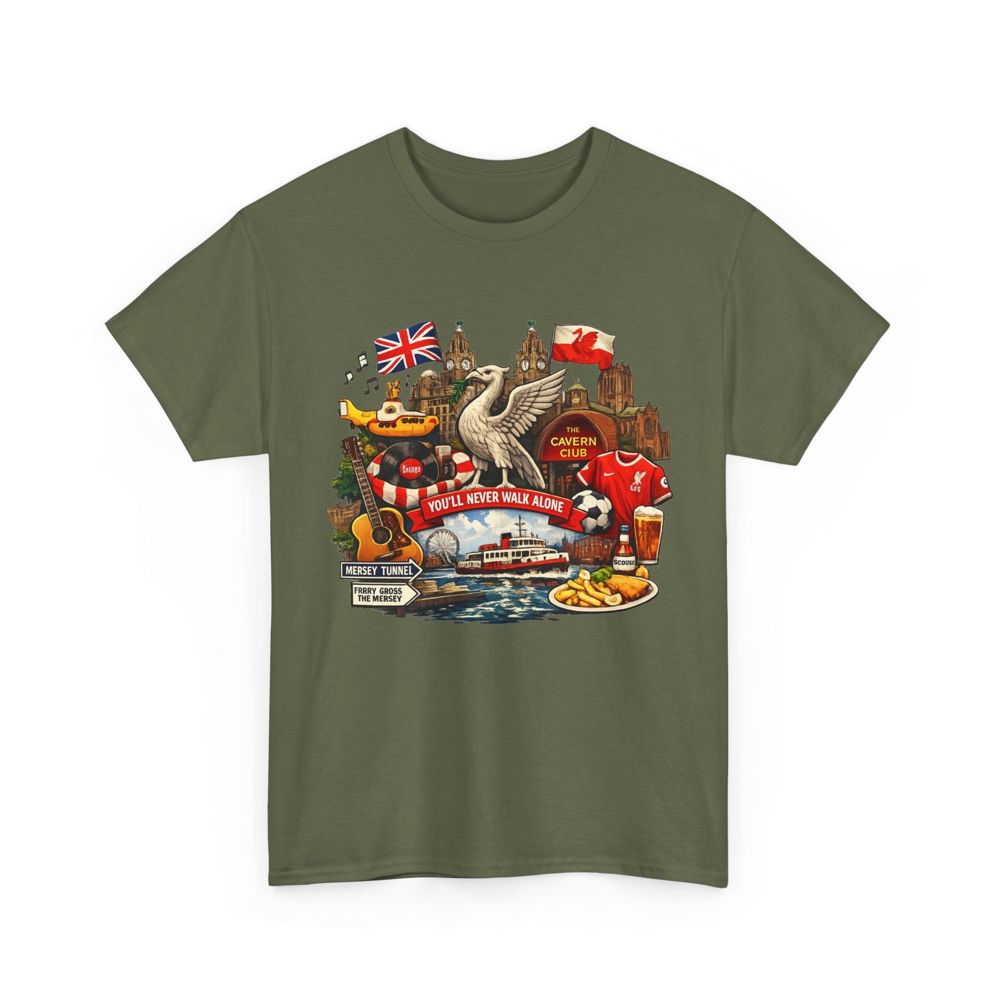 Liverpool Landmarks & You'll Never Walk Alone T-Shirt