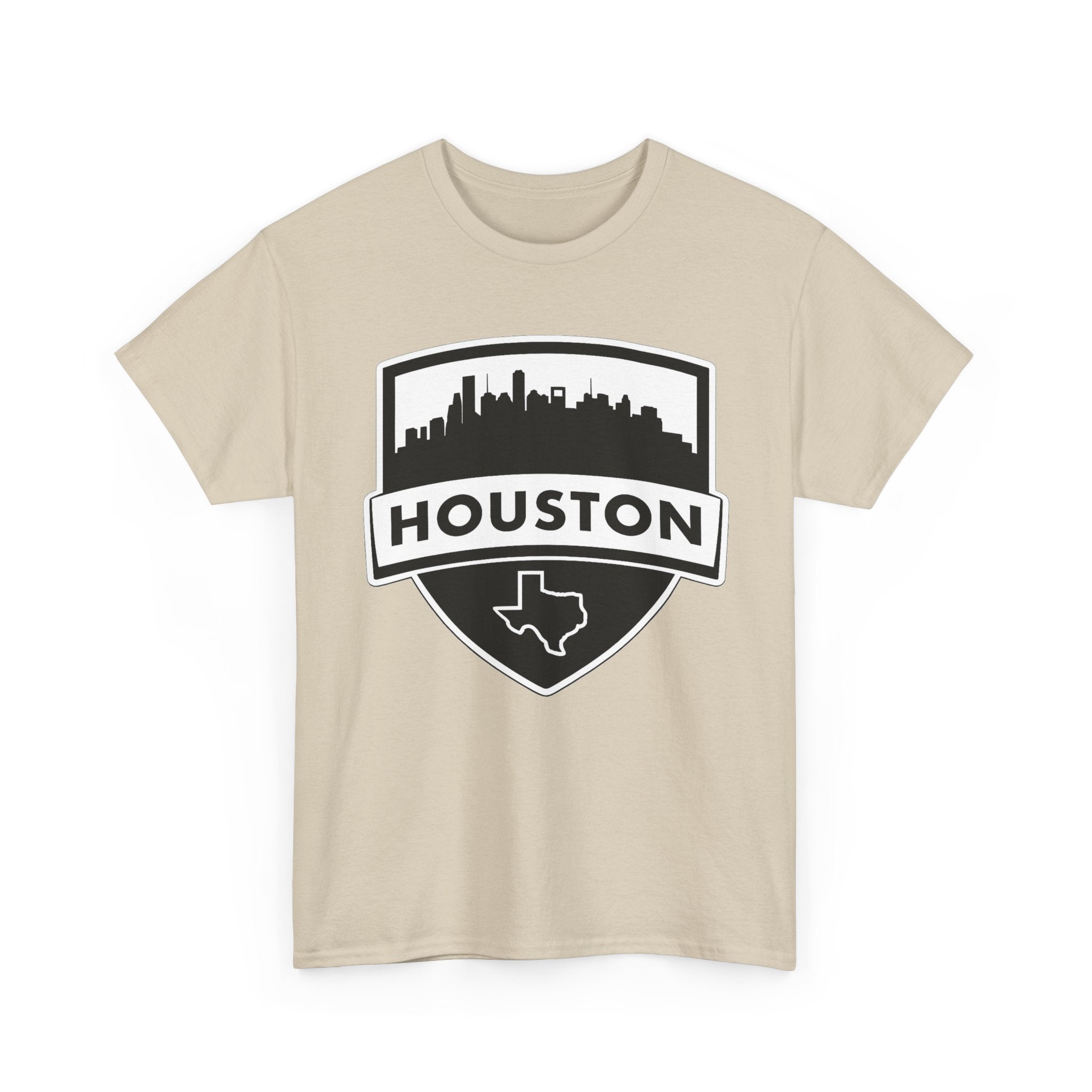 Houston Skyline Shield T-Shirt — Texas Outline City Pride Tee