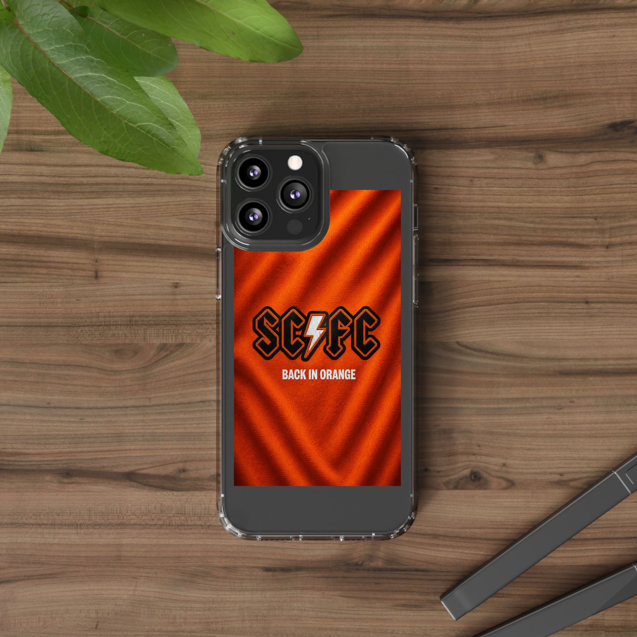Salford CIty Inspired Phone Case — 'SCFC Back in Orange' Clear Protective Cover