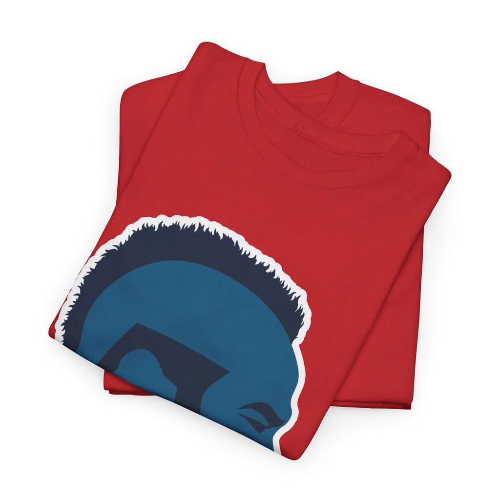Mr T Profile Silhouette T‑Shirt – Blue Head & Gold Earring Graphic