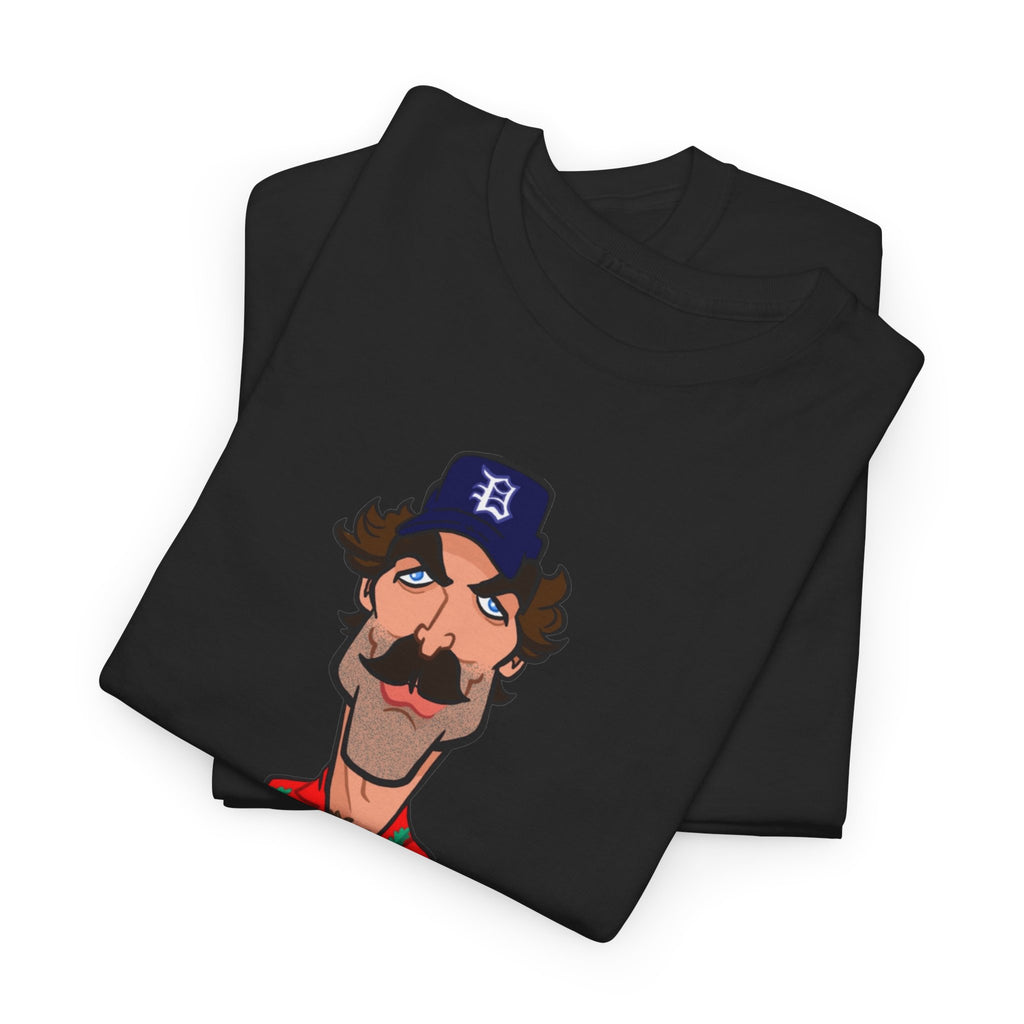 Magnum PI Retro Caricature T-Shirt — Retro Mustache Hat Portrait Tee