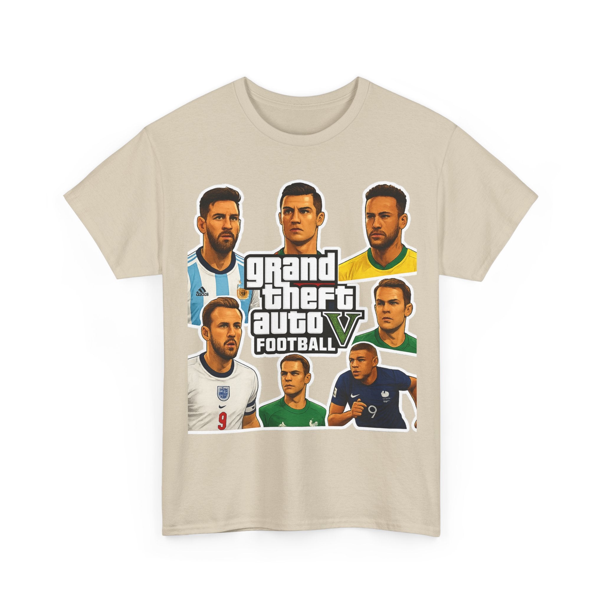 Graphic Tee — 'Grand Theft Auto V Football' Soccer Players Collage Shirt