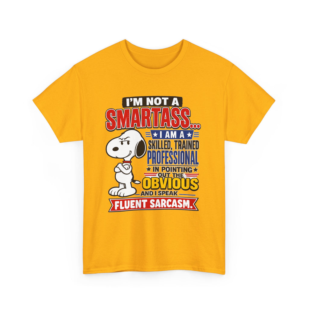 Snoopy Sarcasm T-Shirt – “I’m Not a Smartass… I Speak Fluent Sarcasm” Graphic Tee