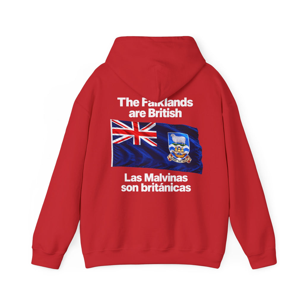 Falklands Are British Hoodie – Bilingual 'Las Malvinas son británicas' Flag Pullover