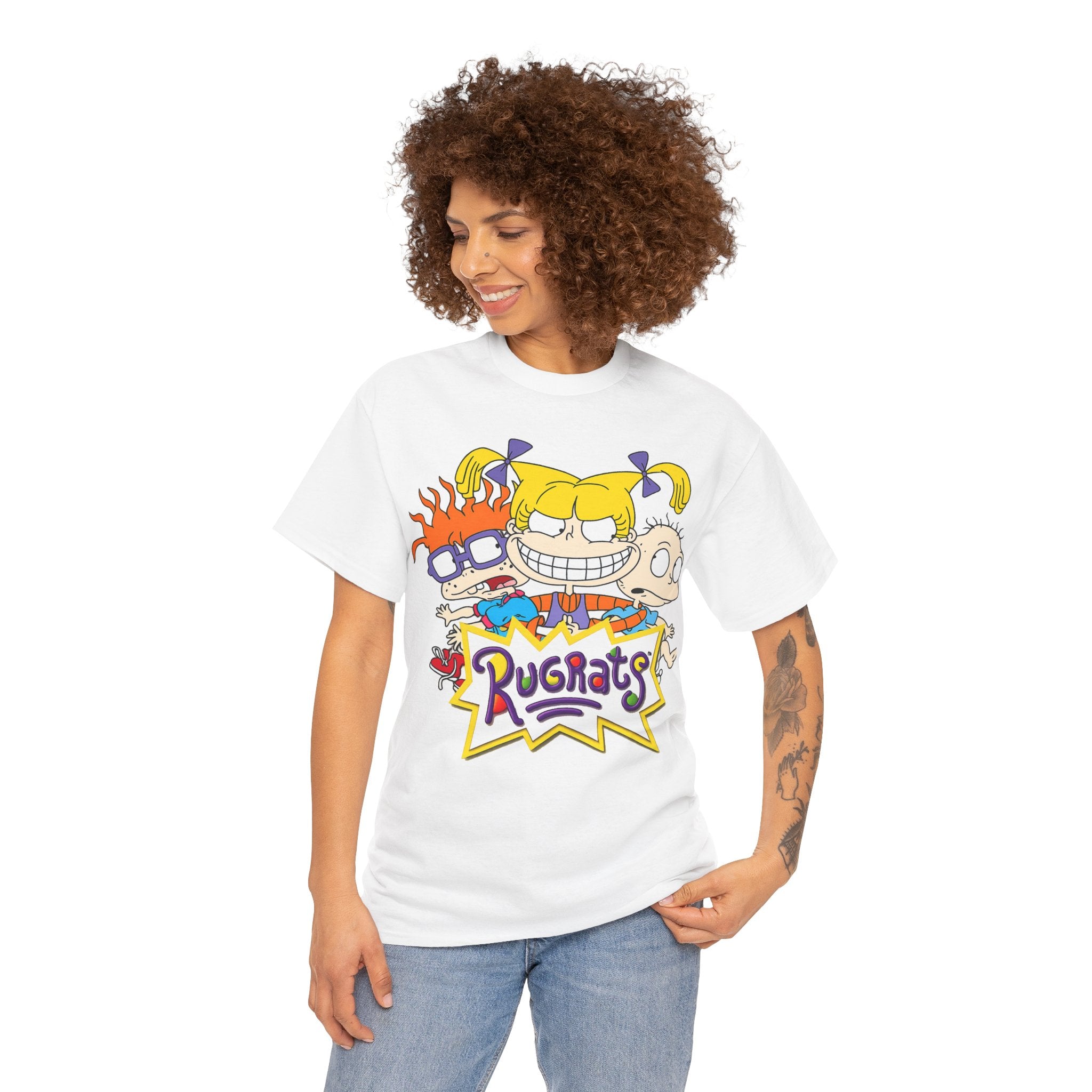 Rugrats Retro Cartoon Crewneck Tee — Colorful 90s Kids Character Design