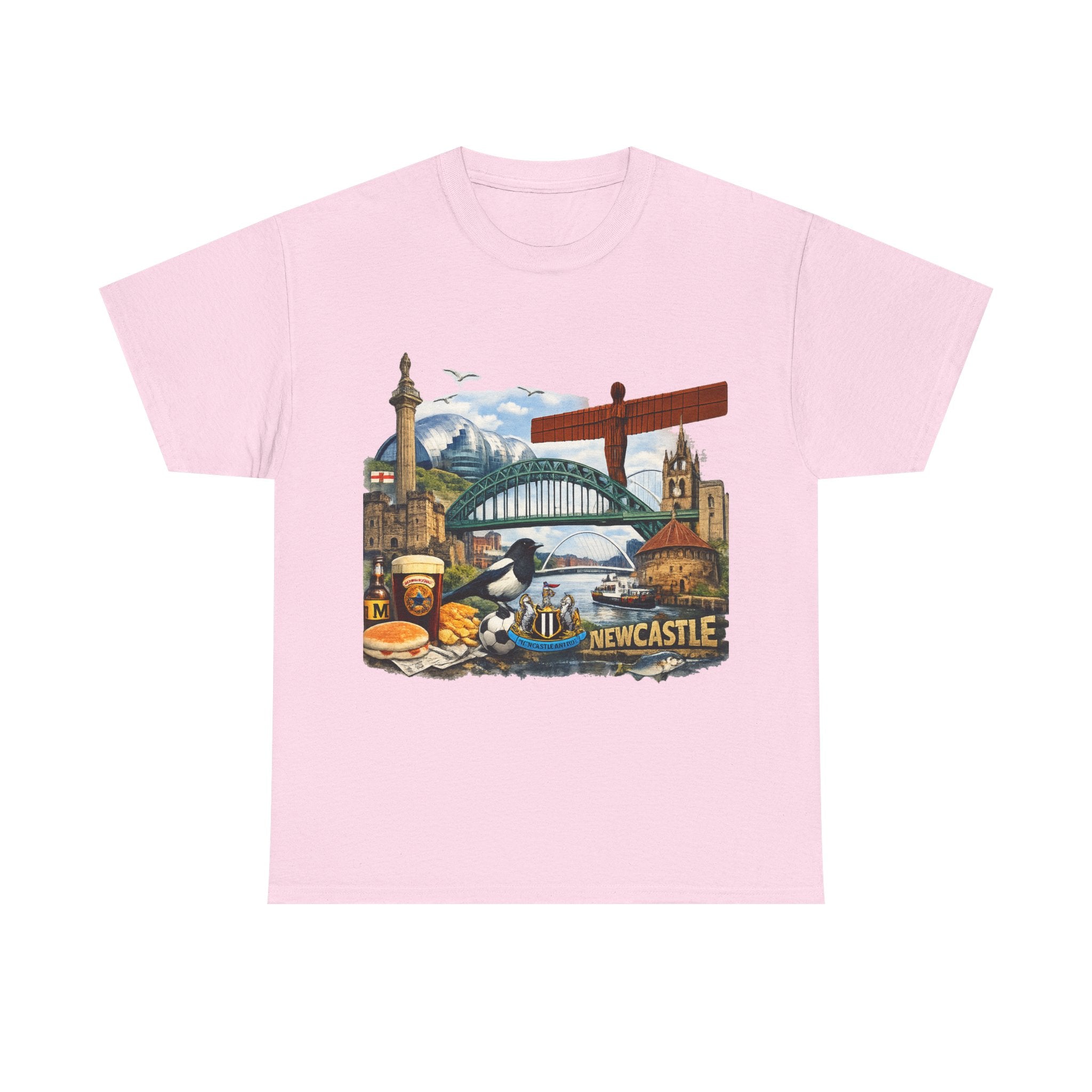 Newcastle Upon Tyne Landmark Tee — Vintage Cityscape T-Shirt