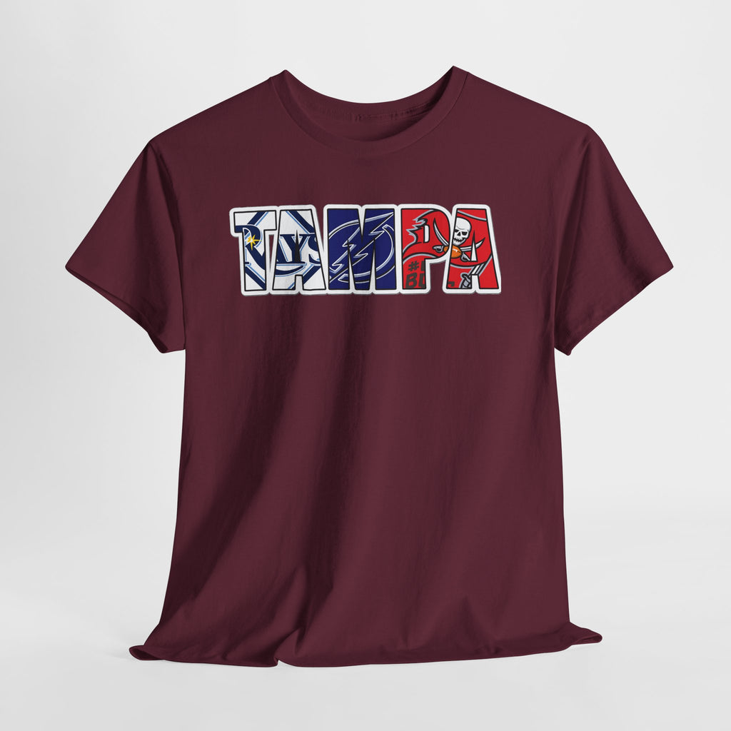 Tampa Block Letter Tee — Florida Flag Graphic T‑Shirt
