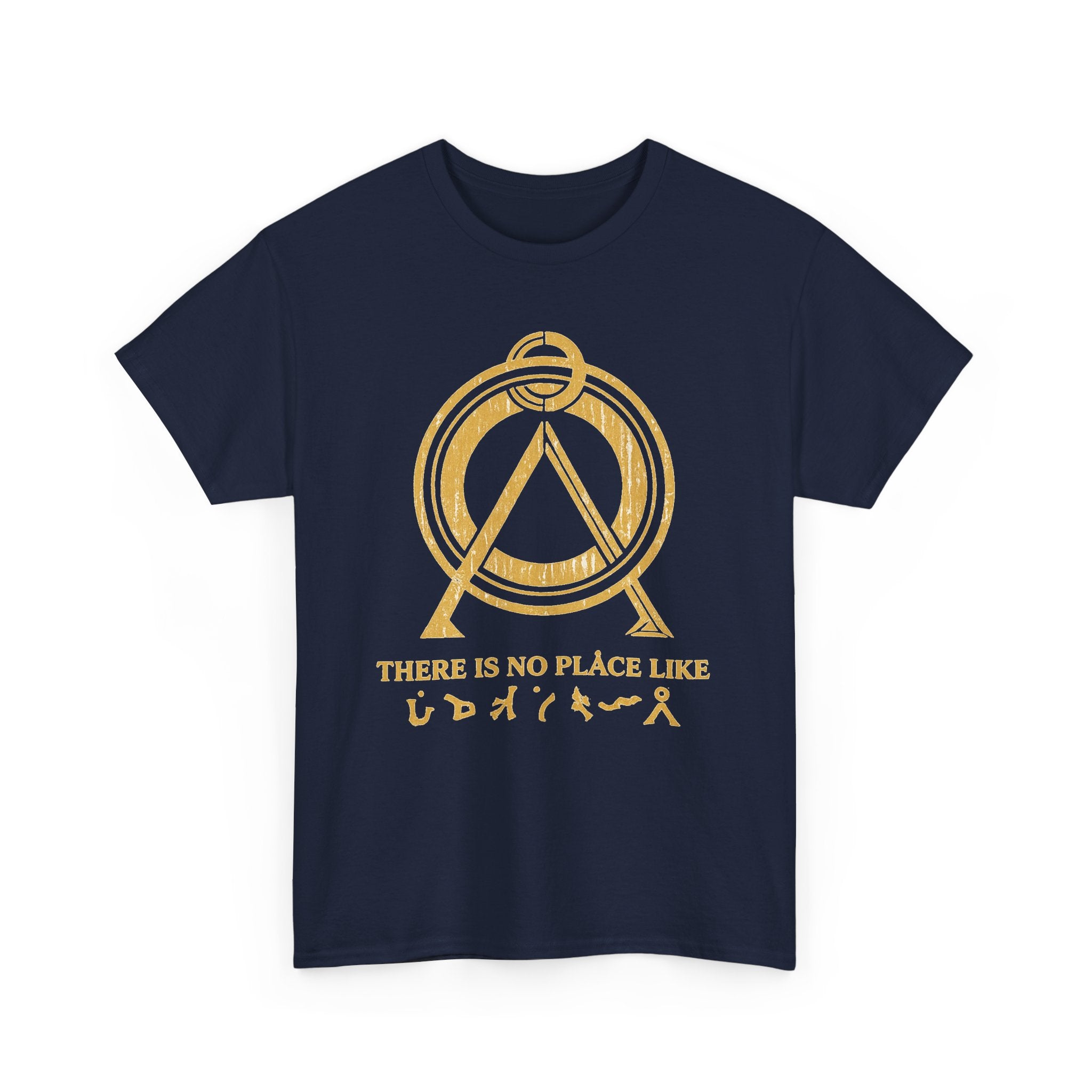 There Is No Place Like Home Graphic Tee — Vintage Gold Sigil T‑Shirt