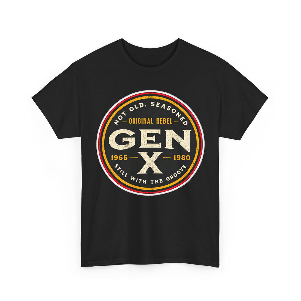 Gen X Tee - 'Not Old, Seasoned' Vintage Rebel Graphic T-Shirt (1965-1980)