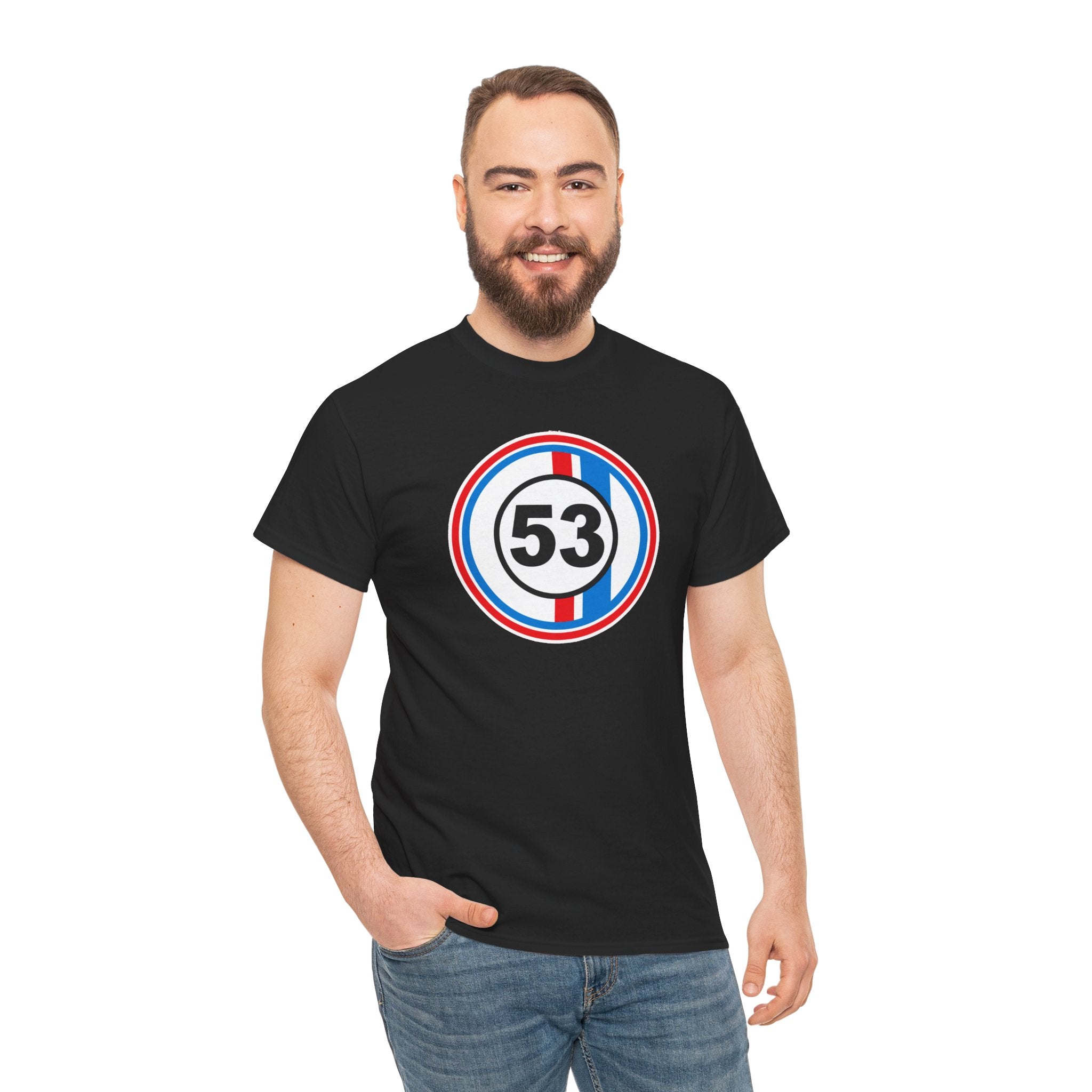 Racing Stripe Number 53 Cotton T-Shirt / Tee