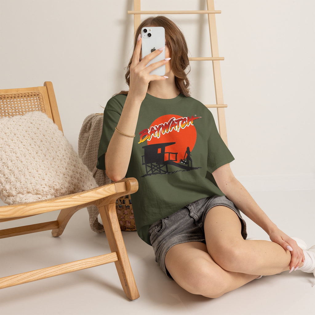 Baywatch Lifeguard Sunset Cotton T-Shirt