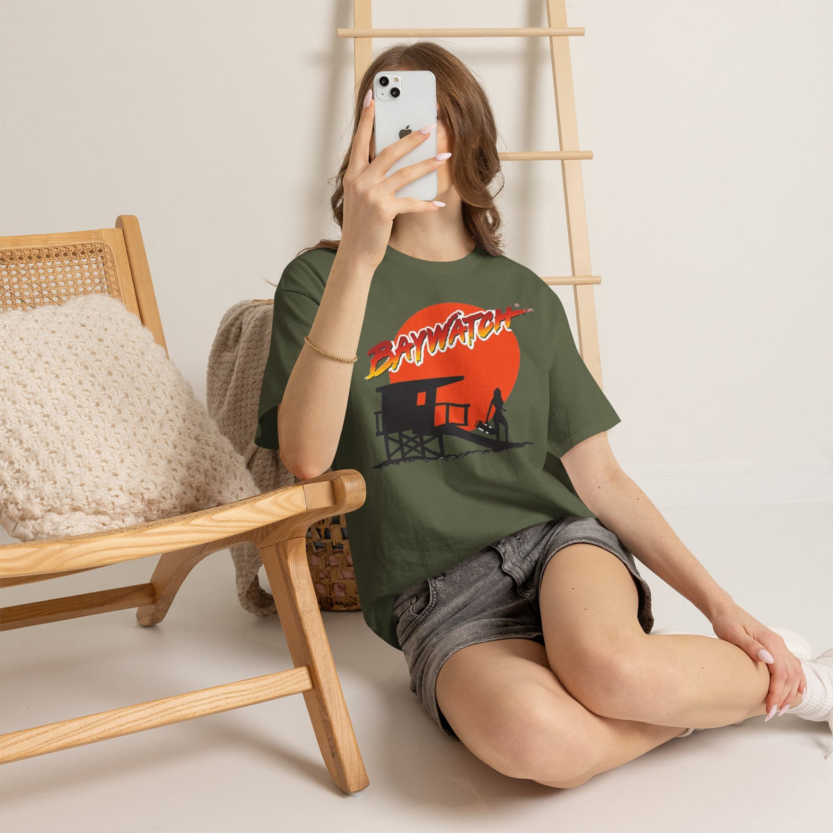 Baywatch Lifeguard Sunset Cotton T-Shirt