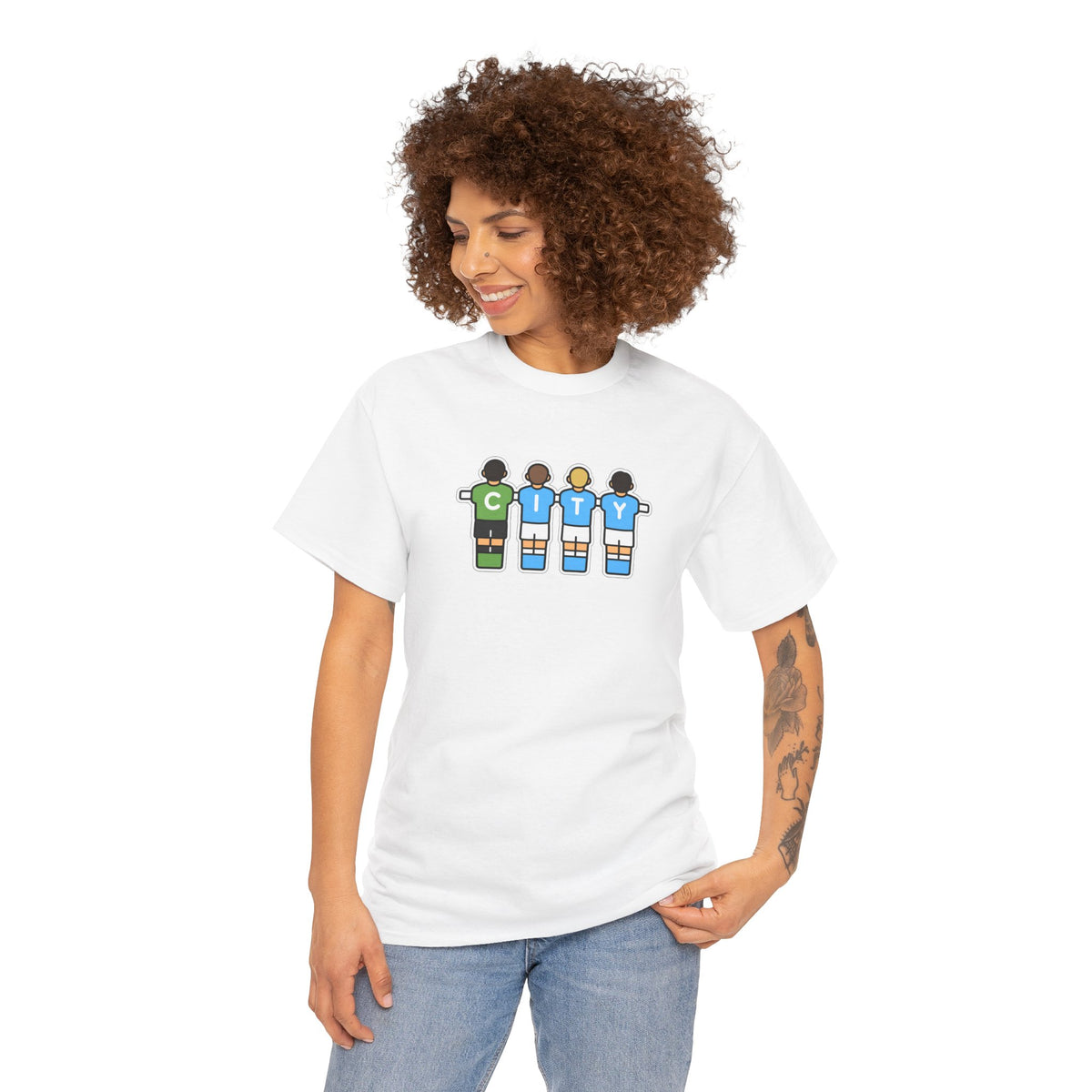City Soccer Team Tee — Retro Foosball Players Graphic T-Shirt