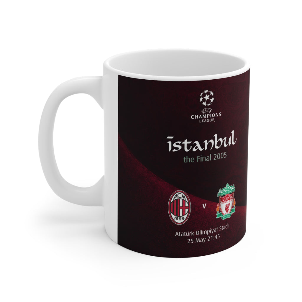 2005 Champions League Final Programme Cover Inspired Mug — AC Milan vs Liverpool 11oz/15oz Ceramic