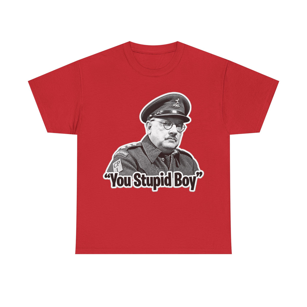 Dads Army Inspired You Stupid Boy T-Shirt — Vintage Cop Illustration Funny Graphic Tee