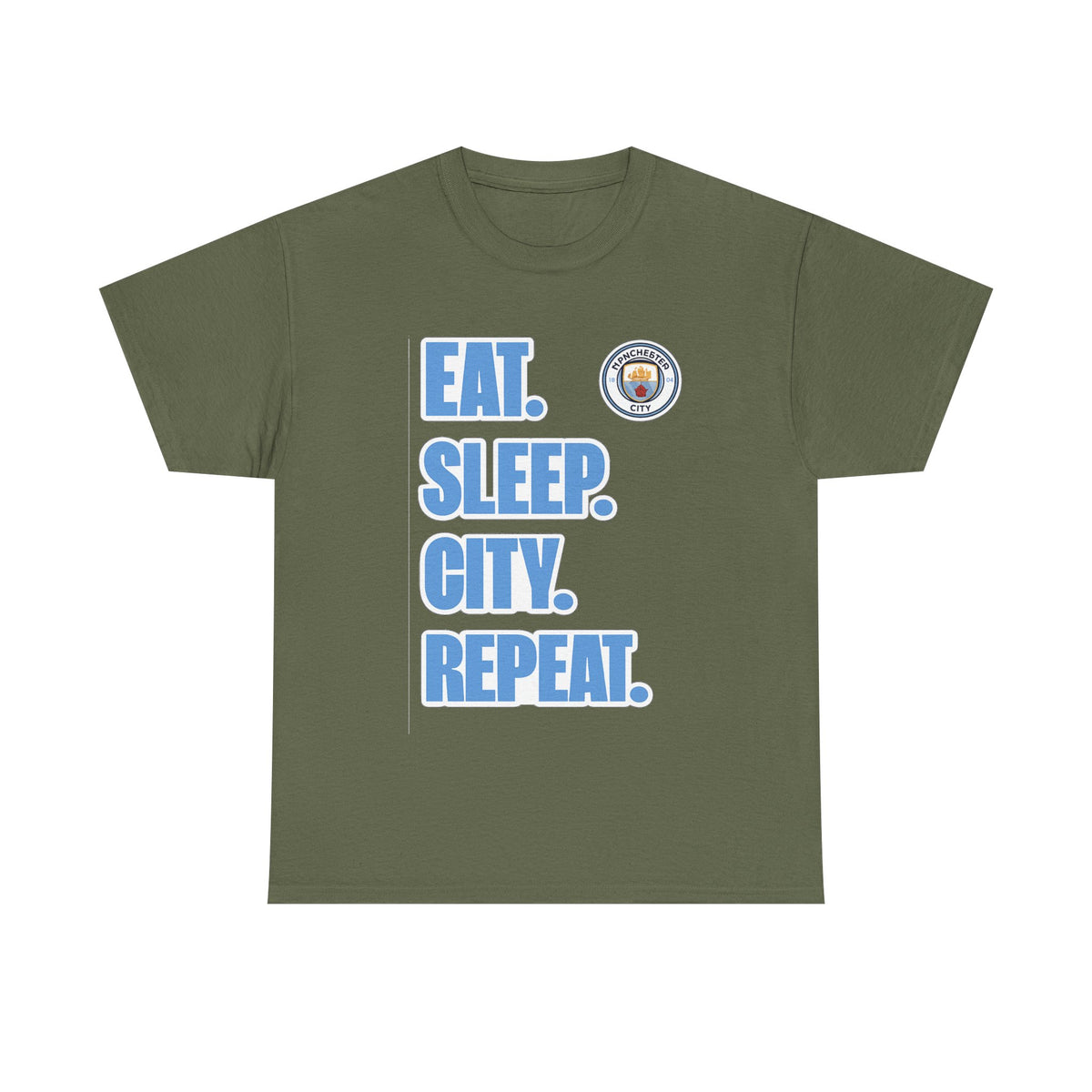 Eat. Sleep. City. Repeat. T‑Shirt — Manchester City Fan Tee