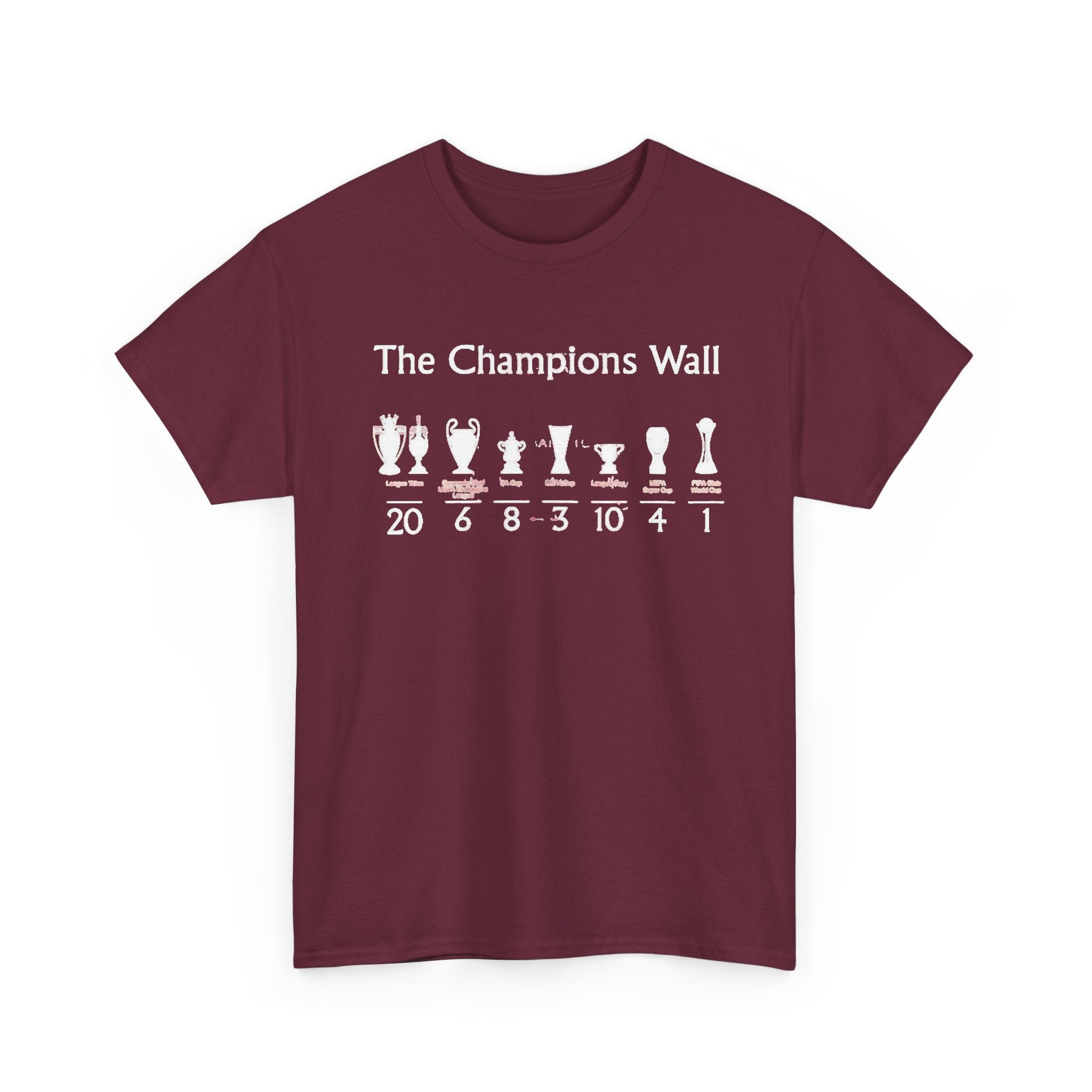 Liverpool The Champions Wall T-Shirt – Soccer/Football Trophy Timeline Tee