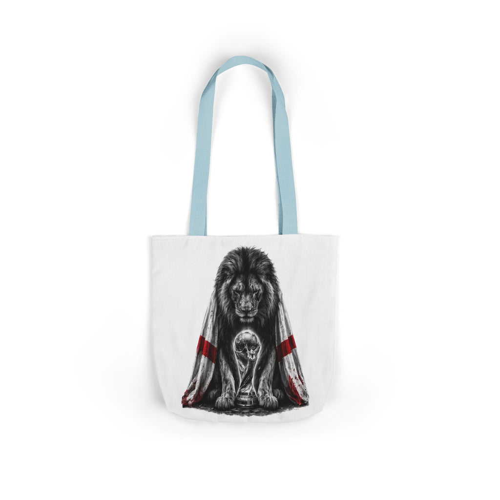 England Lion Guardian Canvas Tote — Protective Lion & Cub Illustration Tote Bag