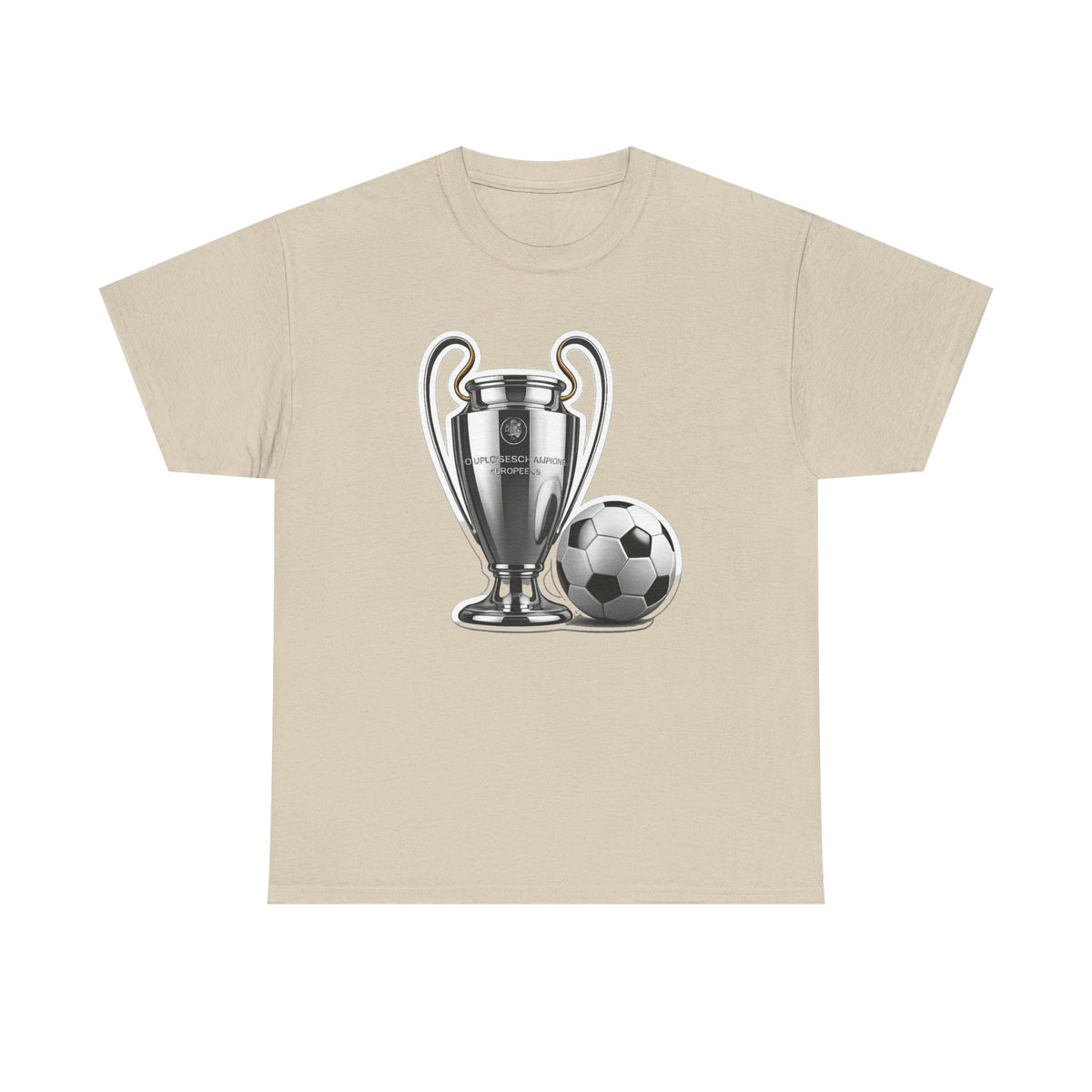 European Cup / Champions League Trophy & Ball Graphic Cotton T-Shirt