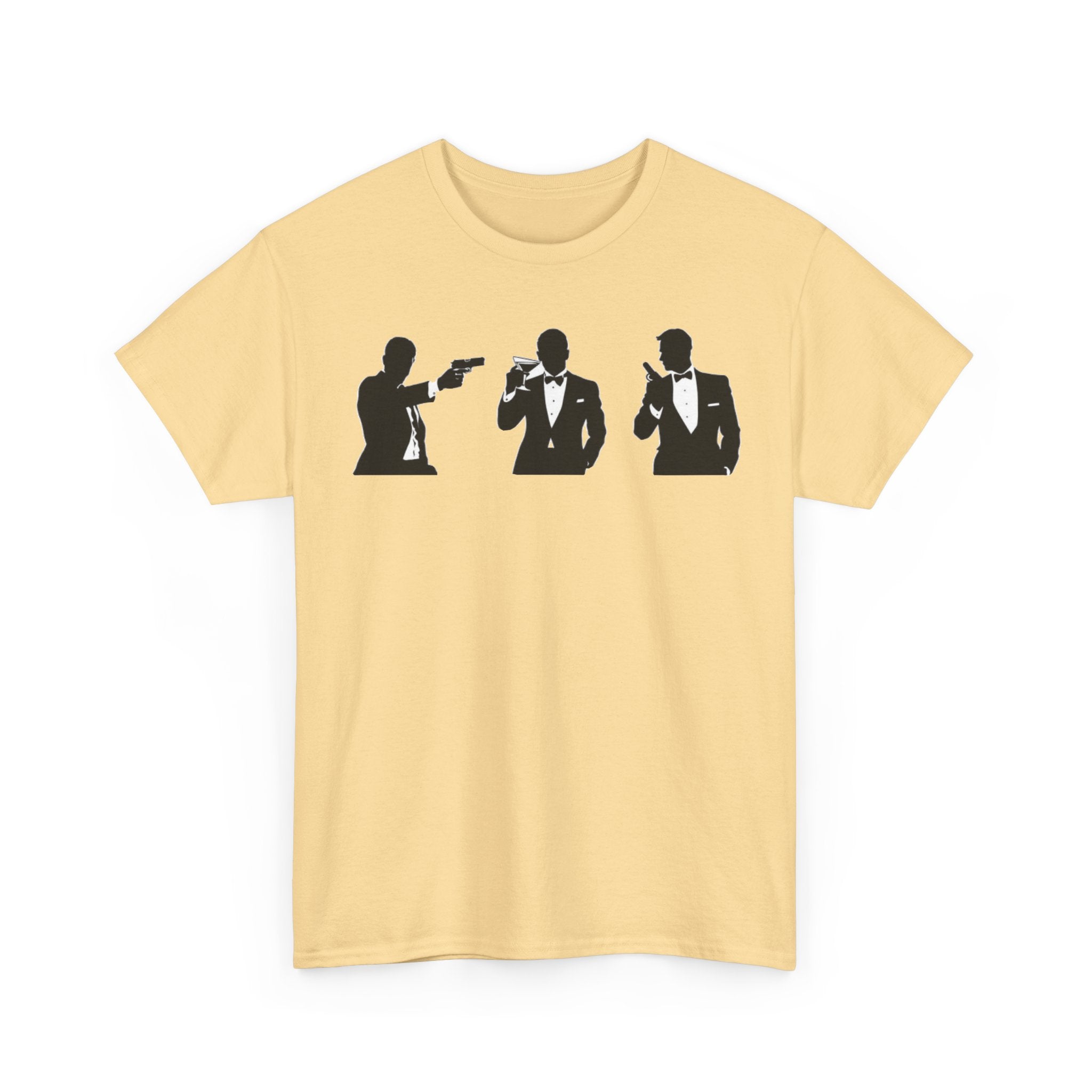 Bond in Suits Silhouette Tee — Classic James Bond Tuxedo Graphic Shirt