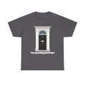 Doorway Graphic Tee — 'With Only a Knocking, who will be Might?' Black T‑Shirt