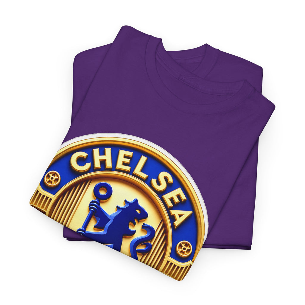 Chelsea Football Club Crest Tee — Retro Blue & Gold Soccer Emblem T-Shirt